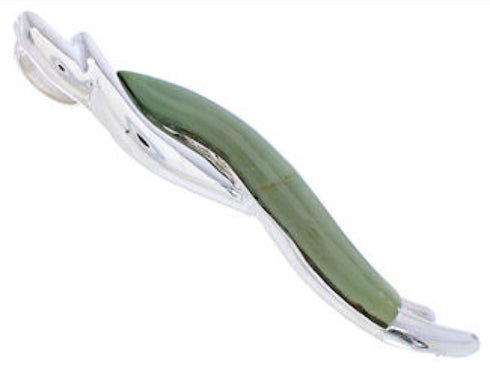Turquoise Inlay And Silver Jewelry Southwest Slide Pendant BW75084